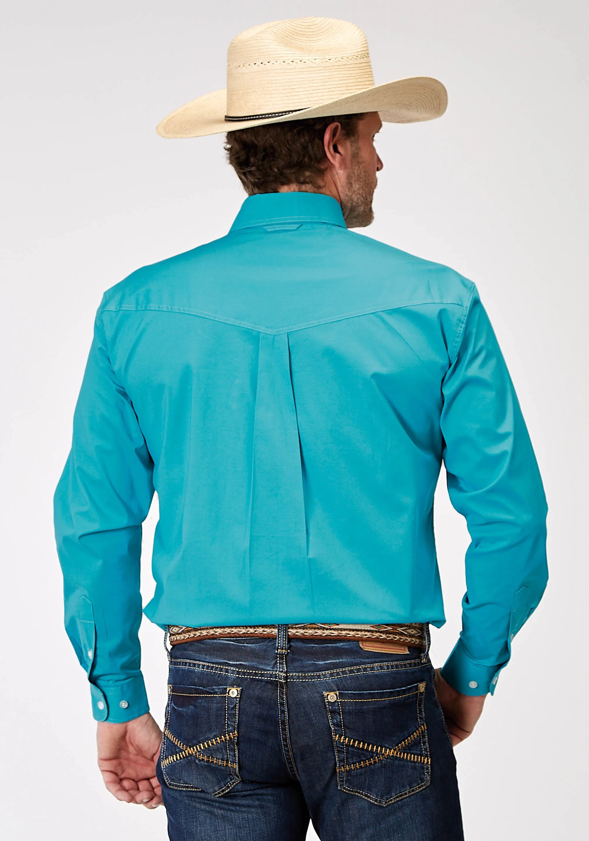 1943 SOLID POPLIN STRETCH - TURQUOISE