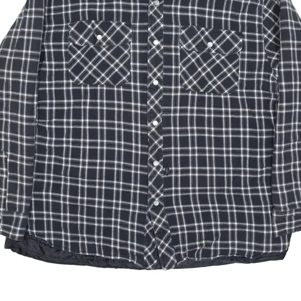 AGGRESSOR Insulated Lumberjack Flannel Jacket Black Check Mens XL