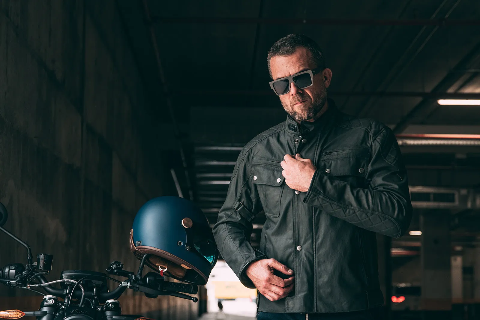ByCity Mens Belfast Green Waxed Cotton Jacket