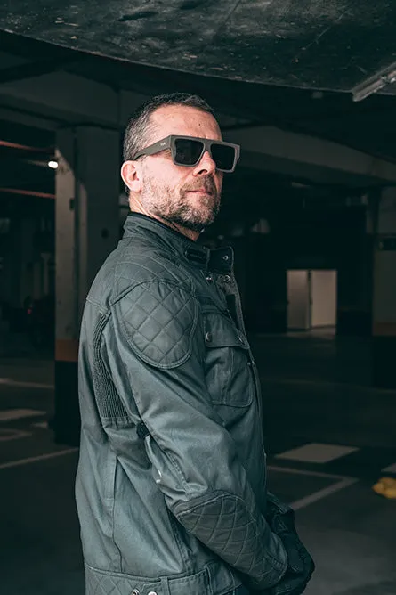 ByCity Mens Belfast Green Waxed Cotton Jacket