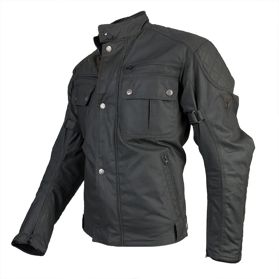 ByCity Mens Belfast Green Waxed Cotton Jacket
