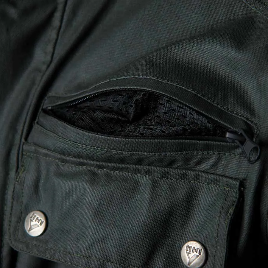 ByCity Mens Belfast Green Waxed Cotton Jacket
