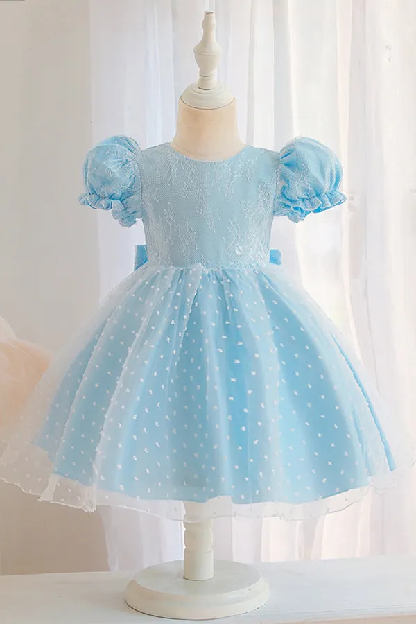 Cap Sleeve Short pink princess flower girl dresses