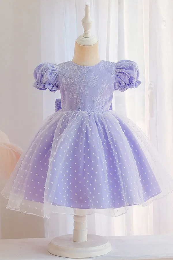 Cap Sleeve Short pink princess flower girl dresses