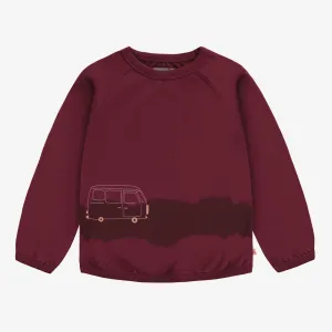 Chandail bourgogne en coton français, enfant || Burgundy sweater in french terry, child