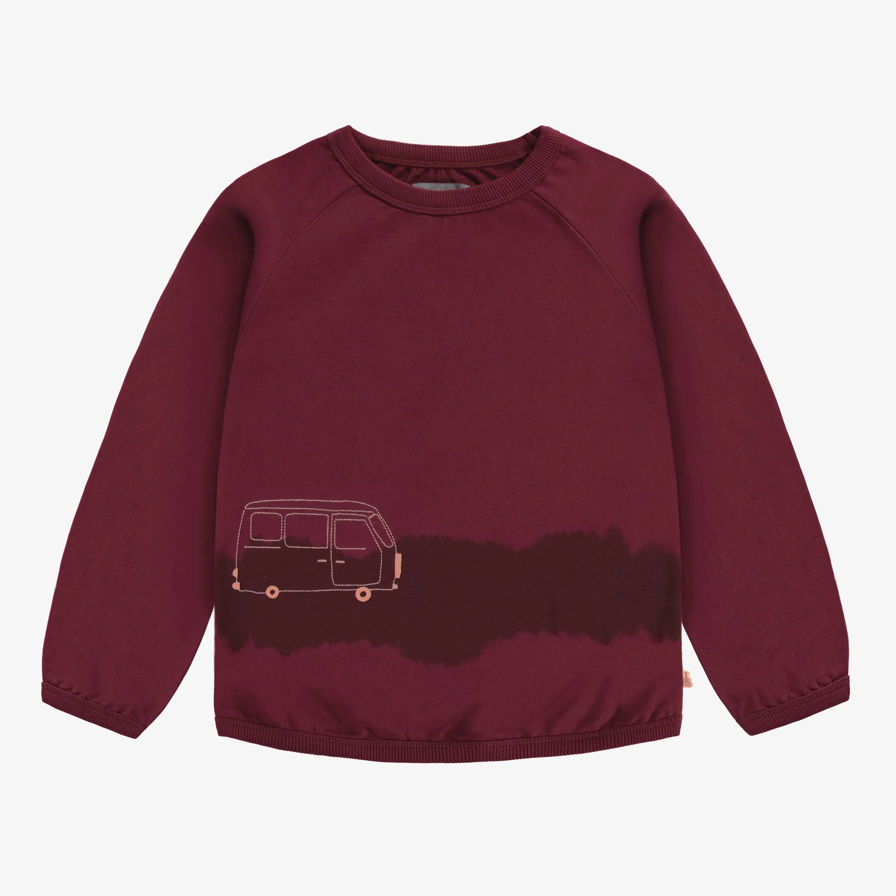Chandail bourgogne en coton français, enfant || Burgundy sweater in french terry, child