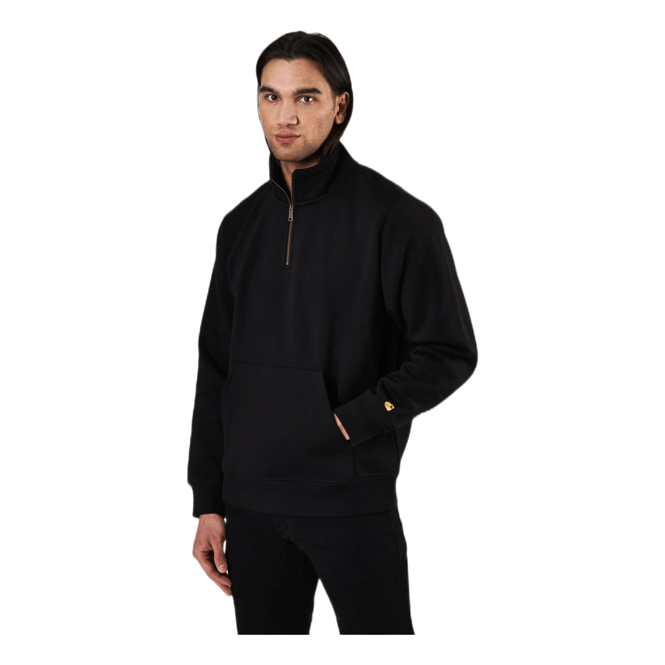 Chase Neck Zip Sweat Black / Gold