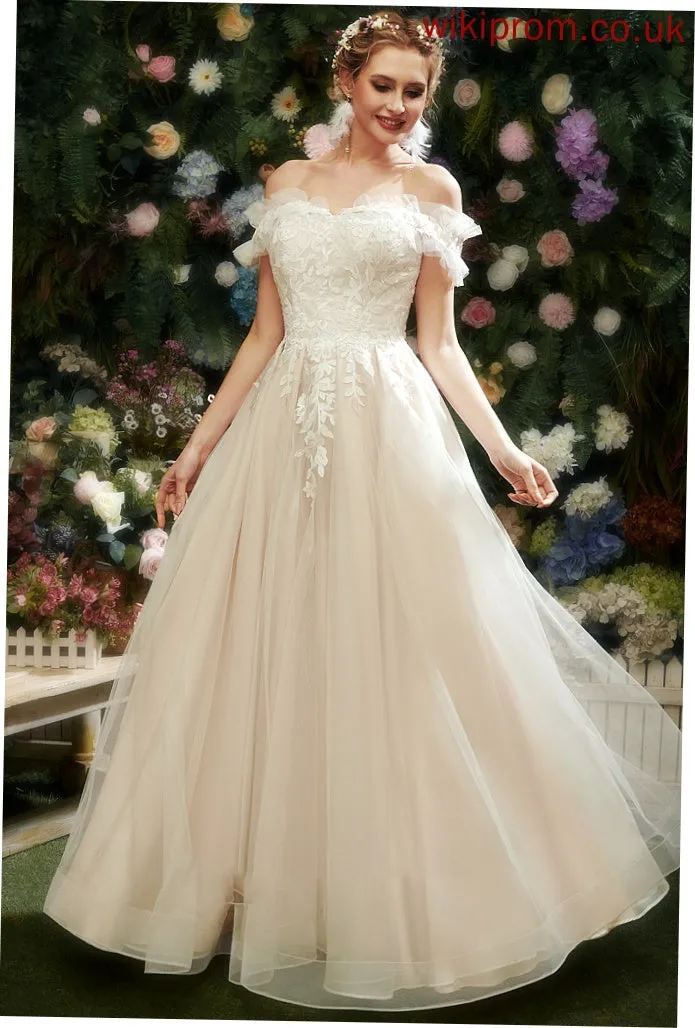Cora Sweetheart Wedding Dresses Floor-Length Wedding Dress Sequins A-Line With Lace