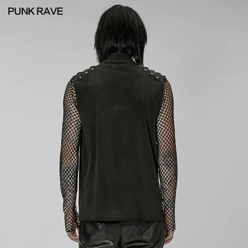 Denim Vest w/ Asymmetrical Front Zipper
