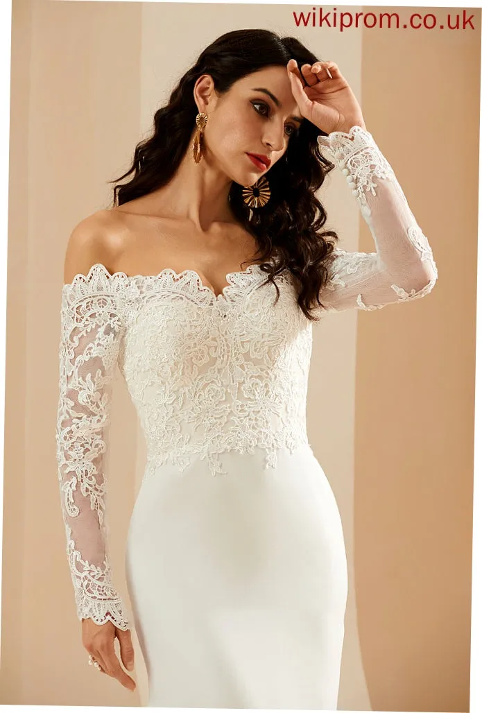 Dress Trumpet/Mermaid Train Wedding Finley Court Wedding Dresses Lace Off-the-Shoulder With