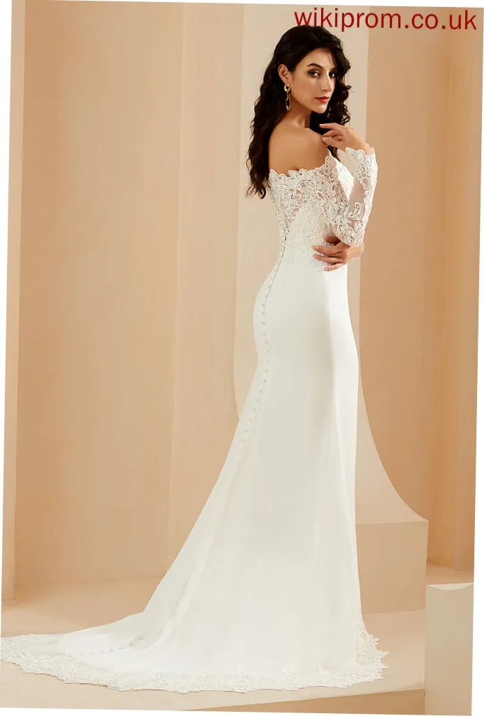 Dress Trumpet/Mermaid Train Wedding Finley Court Wedding Dresses Lace Off-the-Shoulder With
