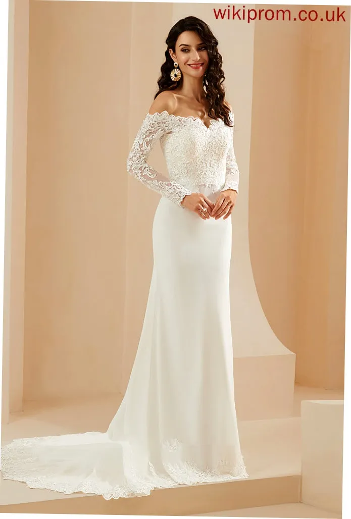 Dress Trumpet/Mermaid Train Wedding Finley Court Wedding Dresses Lace Off-the-Shoulder With