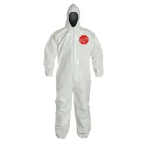 DuPont™ Tychem SL CoverallsHood, 3XL, Bound , Elastic Wrists/Ankles, Hood, Storm Flap, SL127B-3XL
