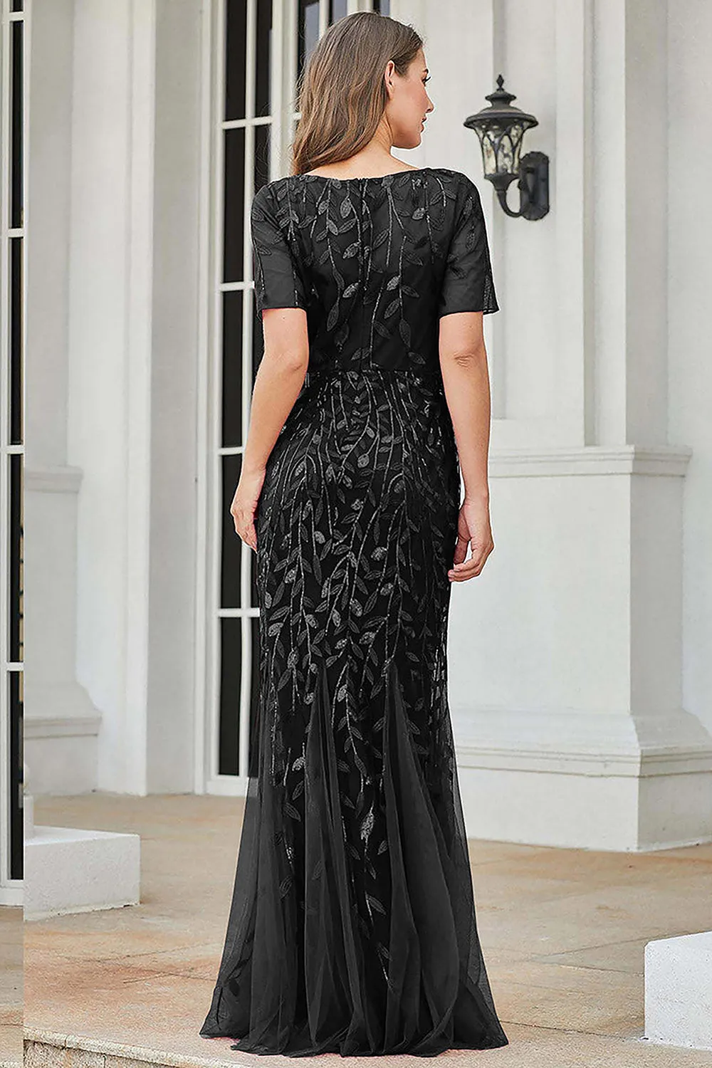 Embroidered Lace Mermaid Long Prom & Mother Of The Bride Dress