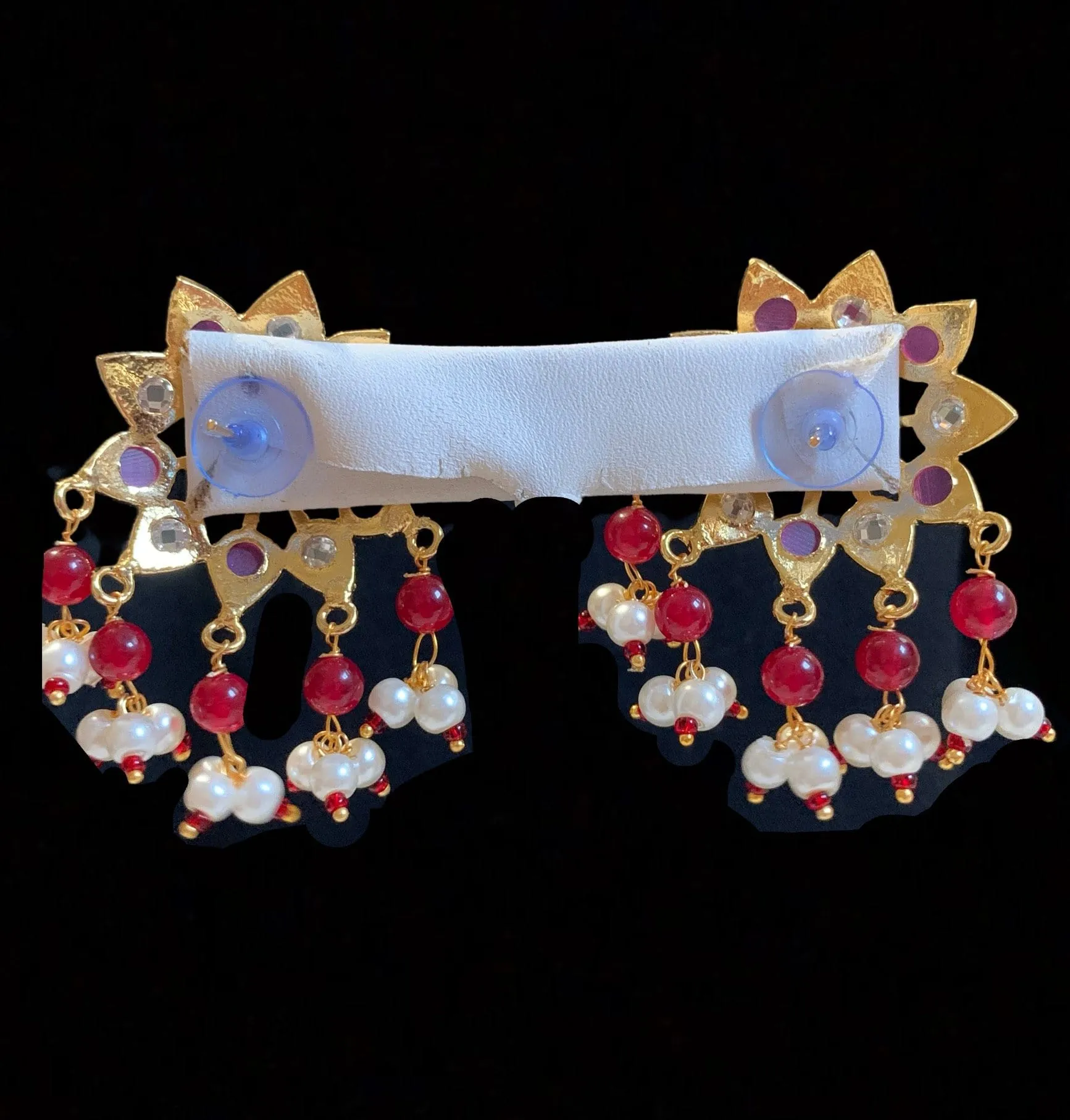 ET301 Nima red/ Ruby  karanphool tops  (READY TO SHIP )