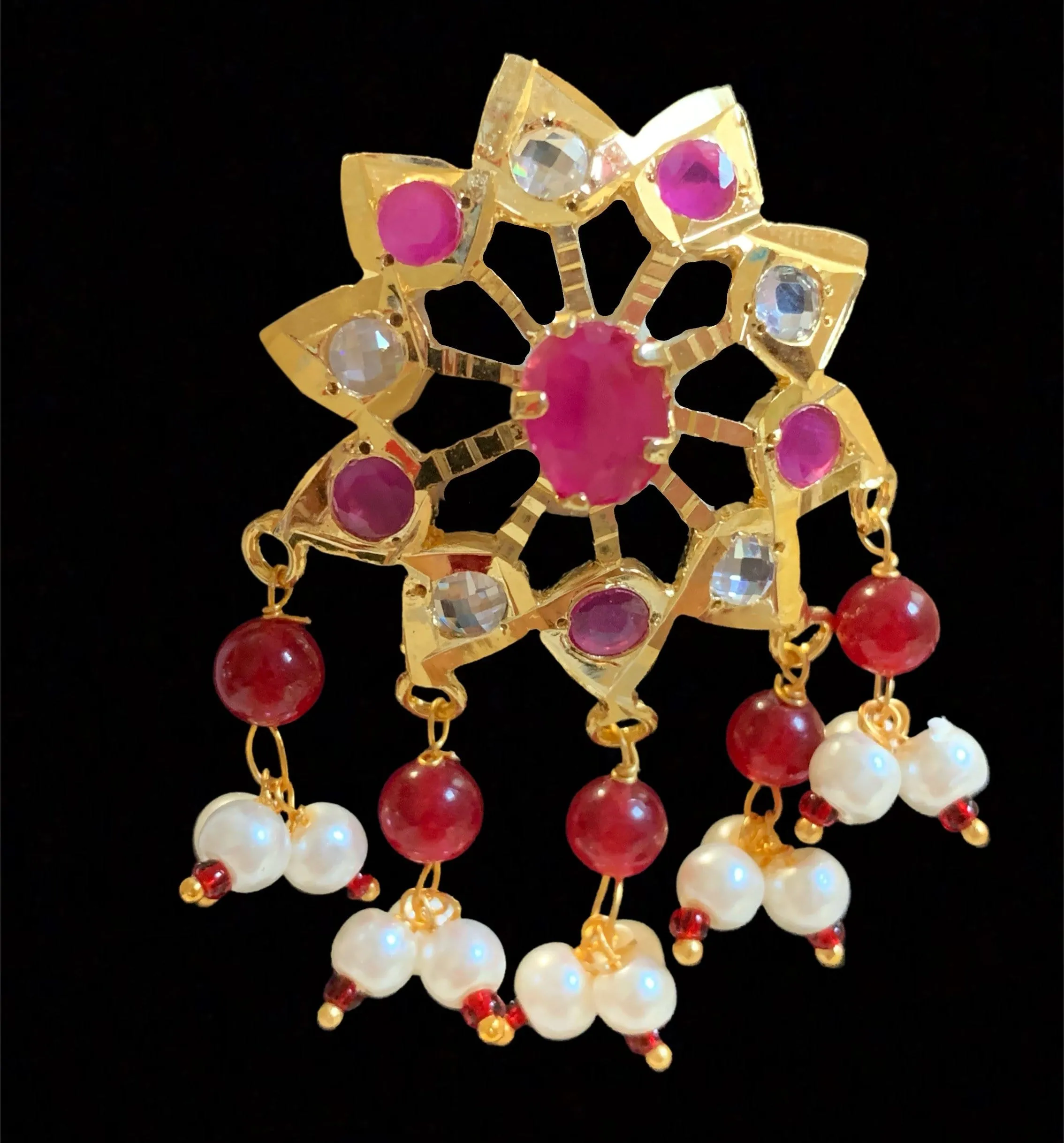 ET301 Nima red/ Ruby  karanphool tops  (READY TO SHIP )