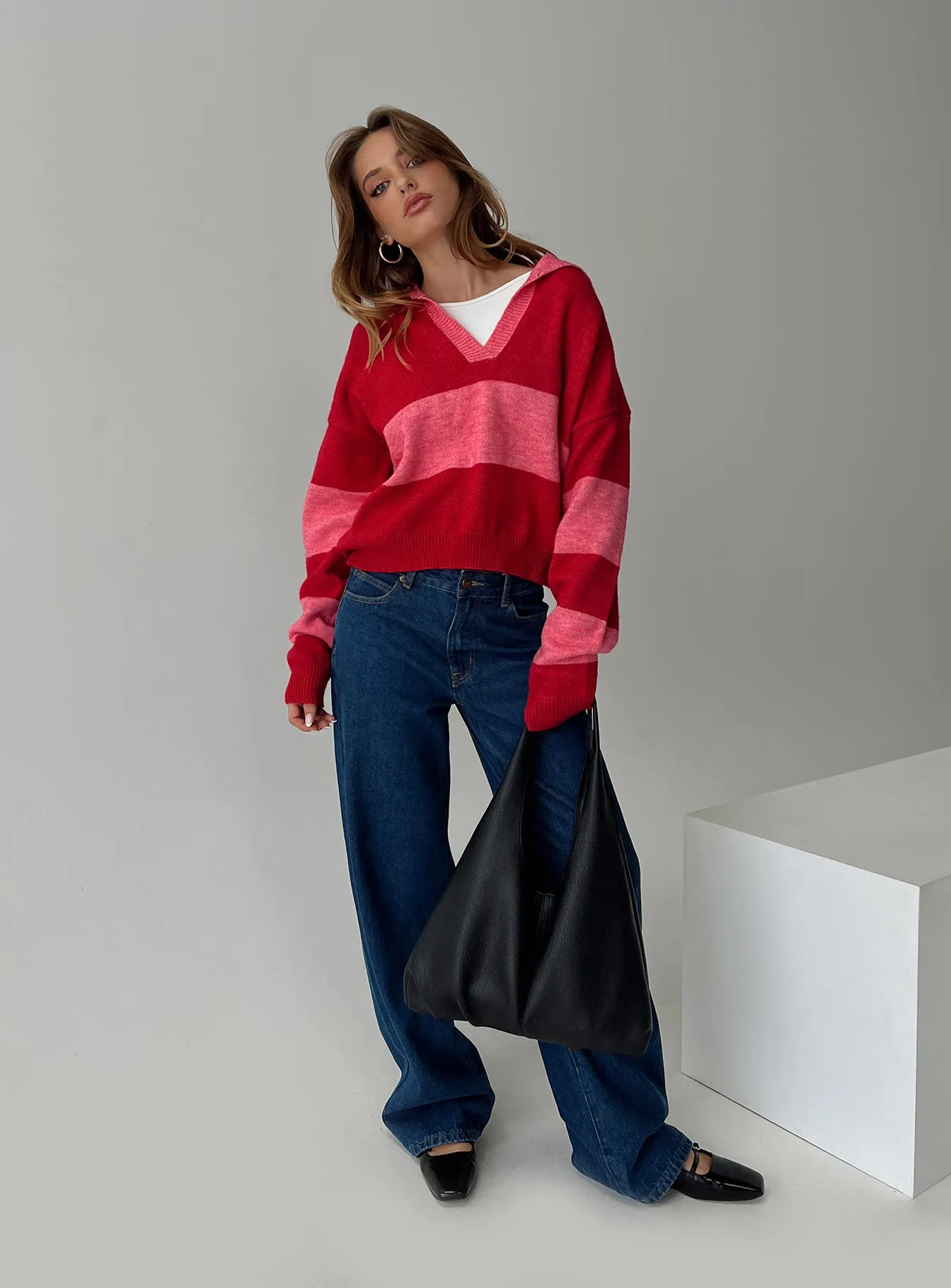 Holdon Sweater Red/ Pink Stripe