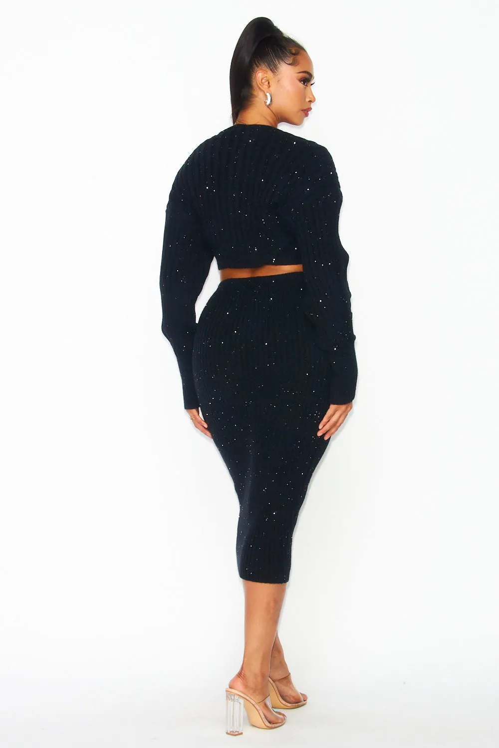 Hot & Delicious Women's Sequin Knit Sweater