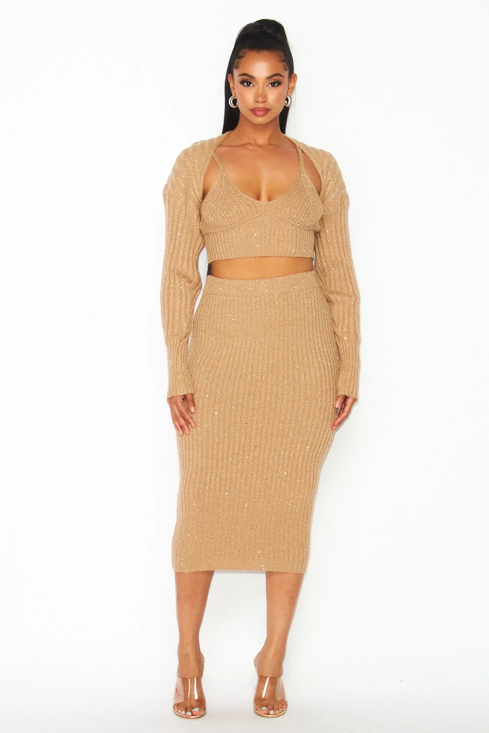 Hot & Delicious Women's Sequin Knit Sweater