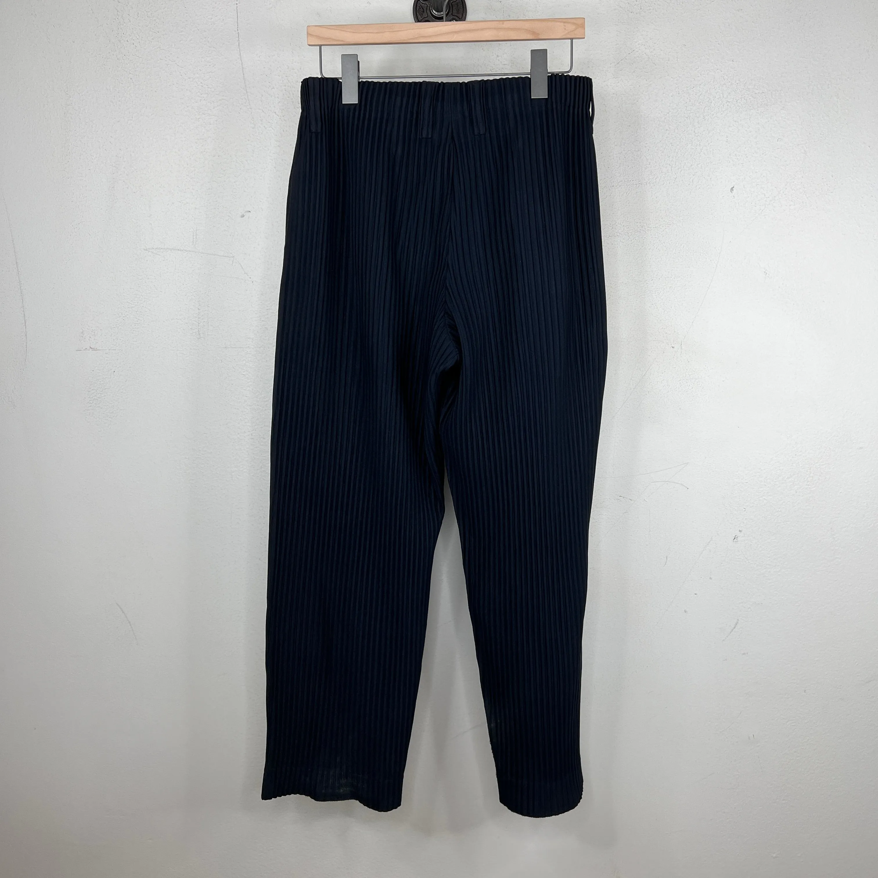 Issey Miyake Navy Pleated Pants