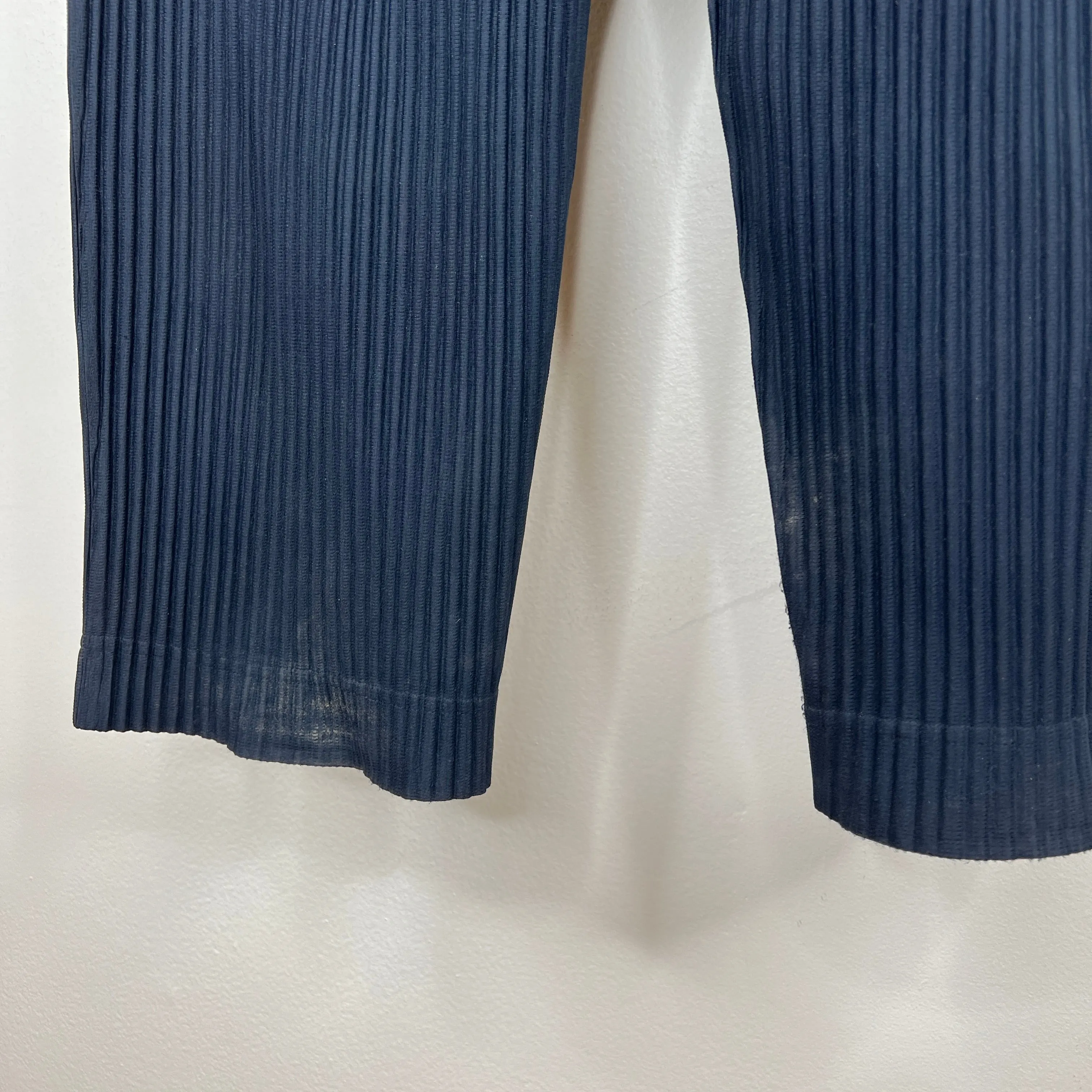 Issey Miyake Navy Pleated Pants