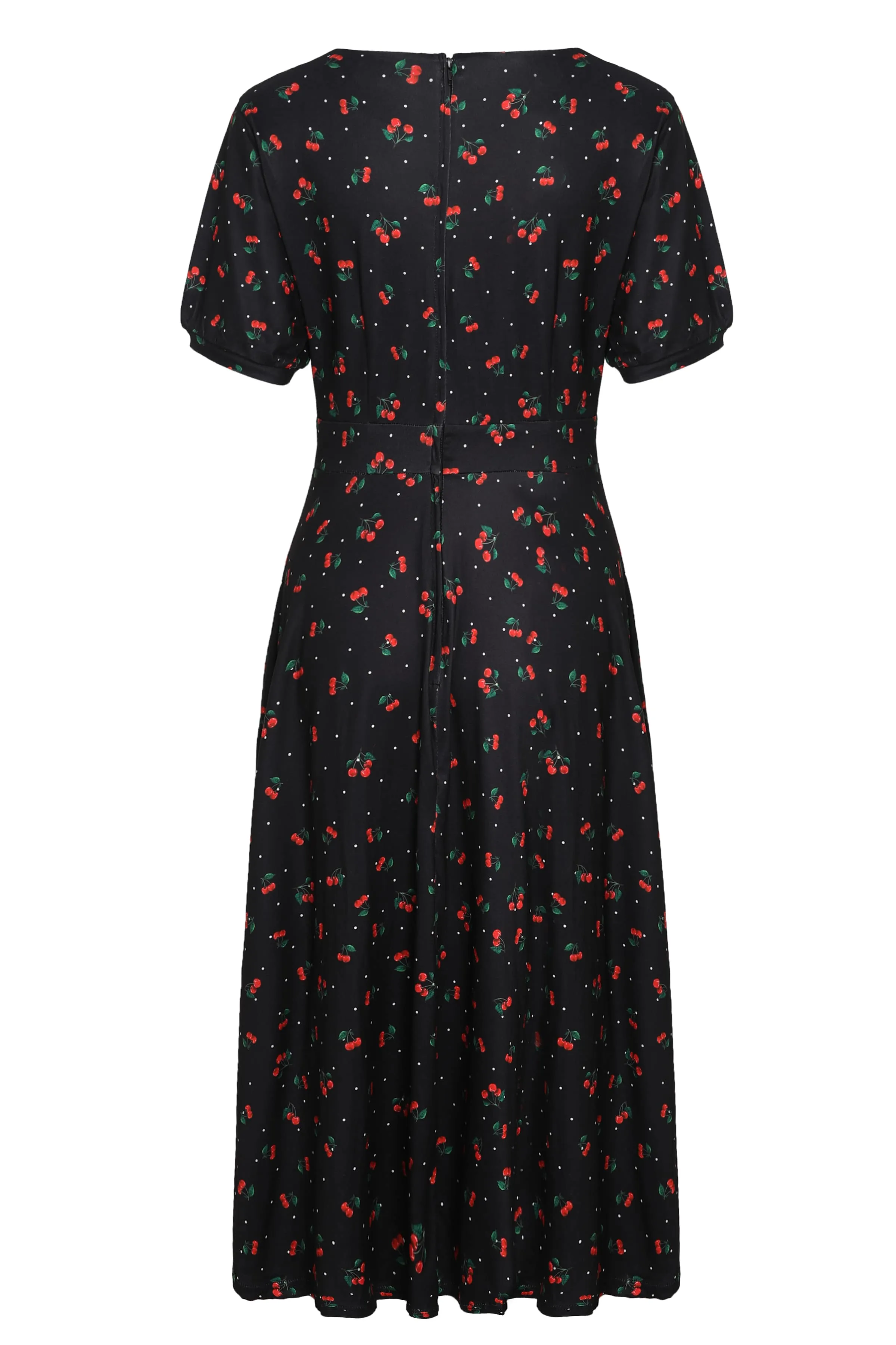 Julia Black Cherry Sleeved Dress