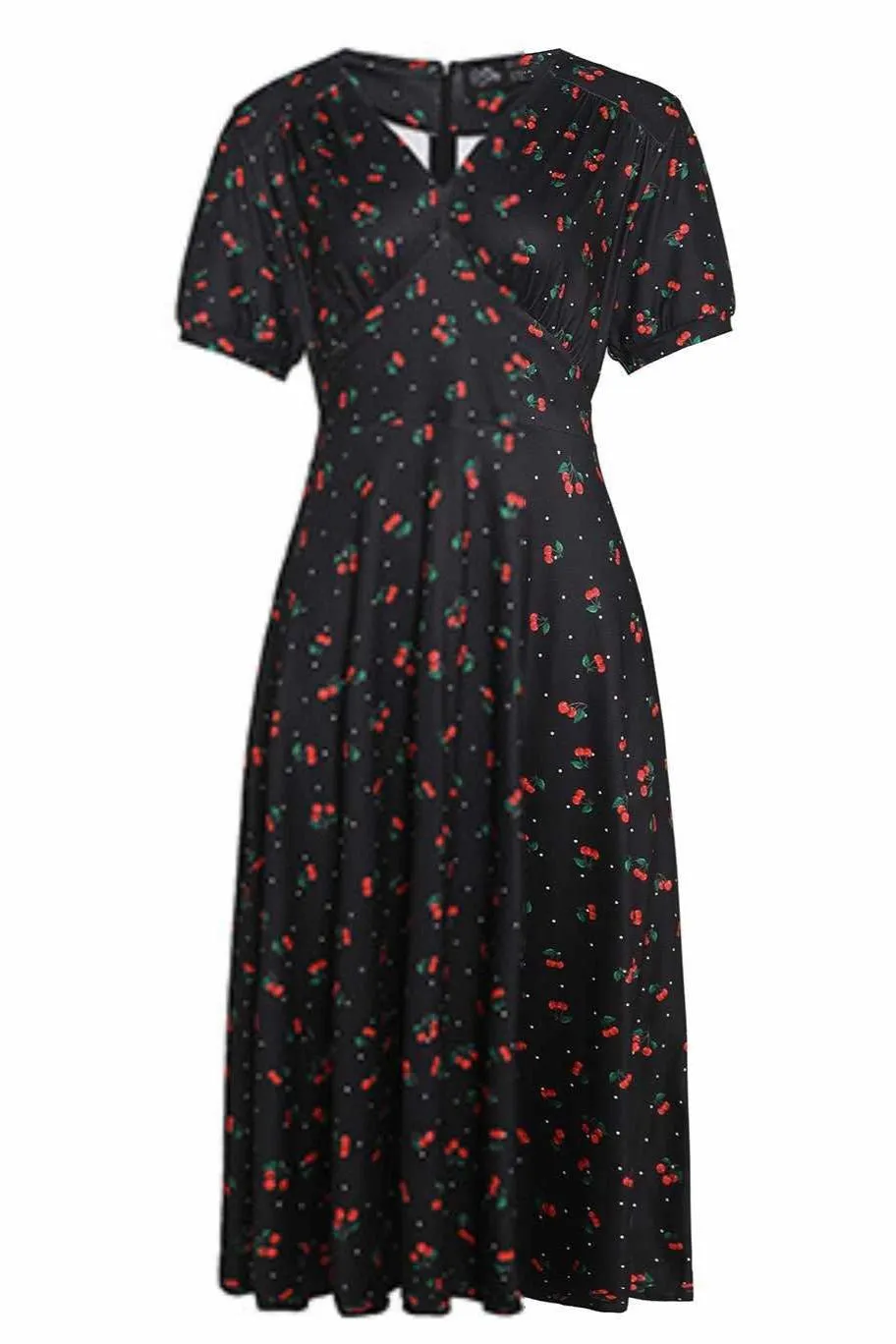 Julia Black Cherry Sleeved Dress
