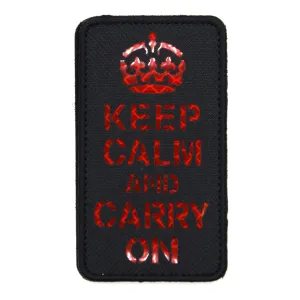 Keep Calm And Carry On Reflective Patch Black/Red