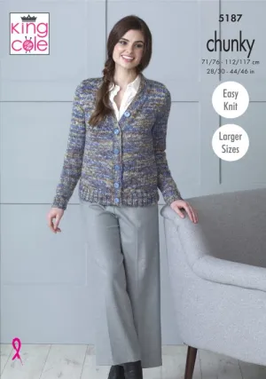 King Cole Shadow Chunky Pattern 5187 -  Cardigan & Sweater