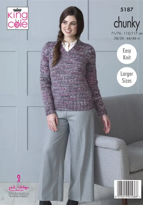 King Cole Shadow Chunky Pattern 5187 -  Cardigan & Sweater