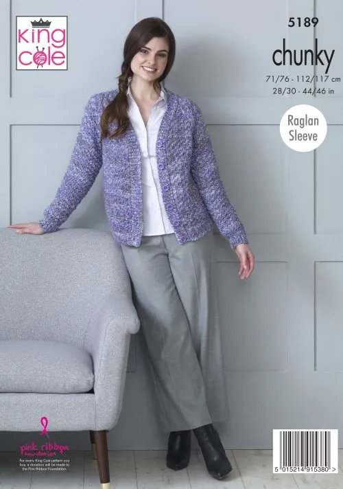King Cole Shadow Chunky Pattern 5189 - Cardigans