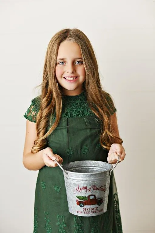 Lace Dress - Emerald Green