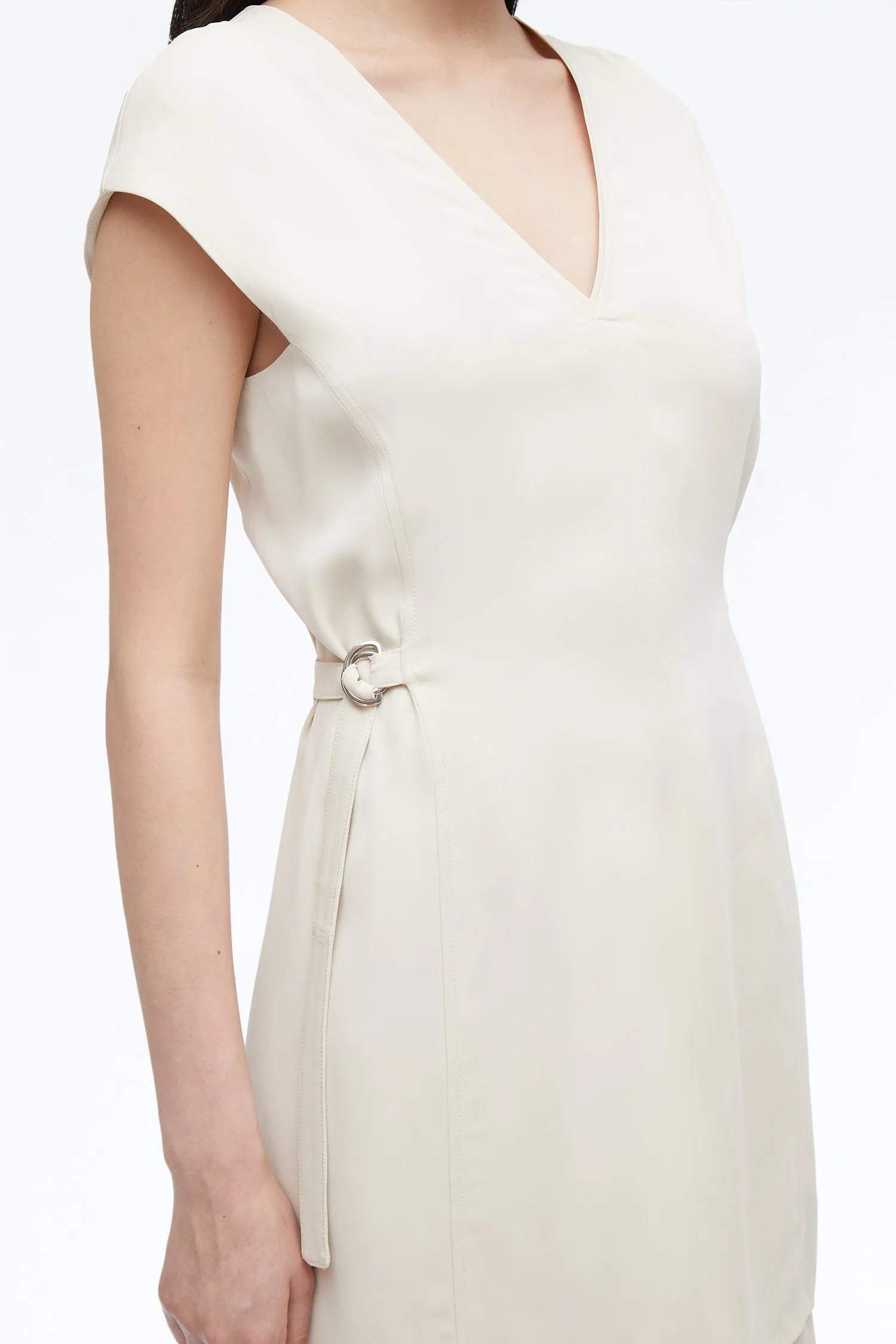 Lace-Trim Midi Dress