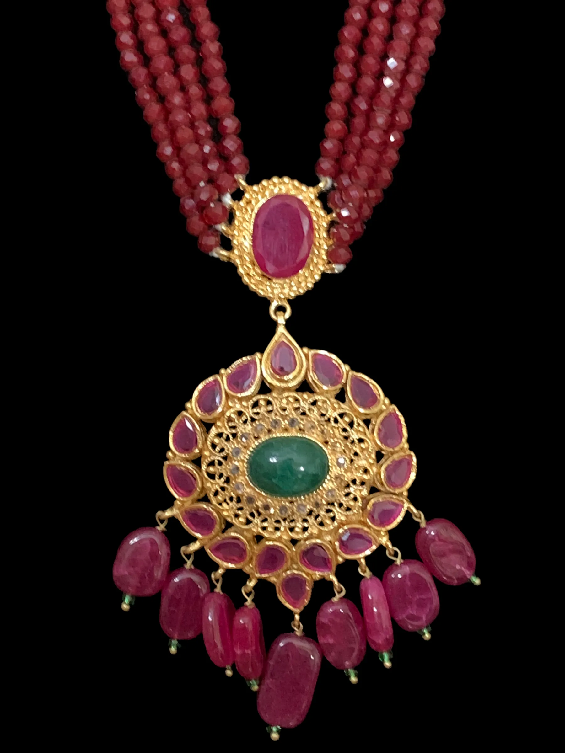 LN160 gold plated long necklace with earrings ( READY TO SHIP)