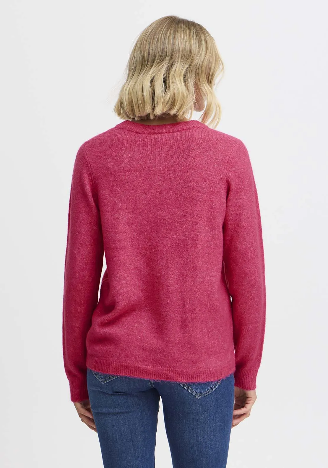 Long Sleeve Knit Pullover - Beetroot Purple Melange