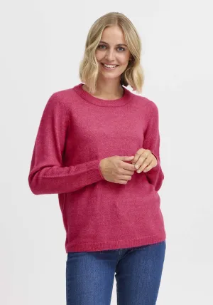 Long Sleeve Knit Pullover - Beetroot Purple Melange