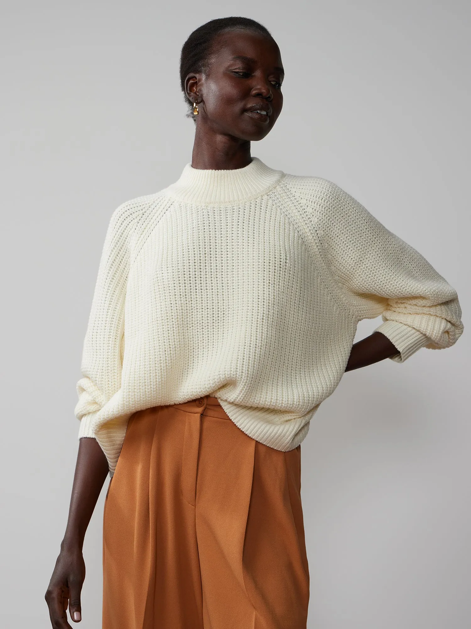 Long Sleeve Mock Neck Sweater