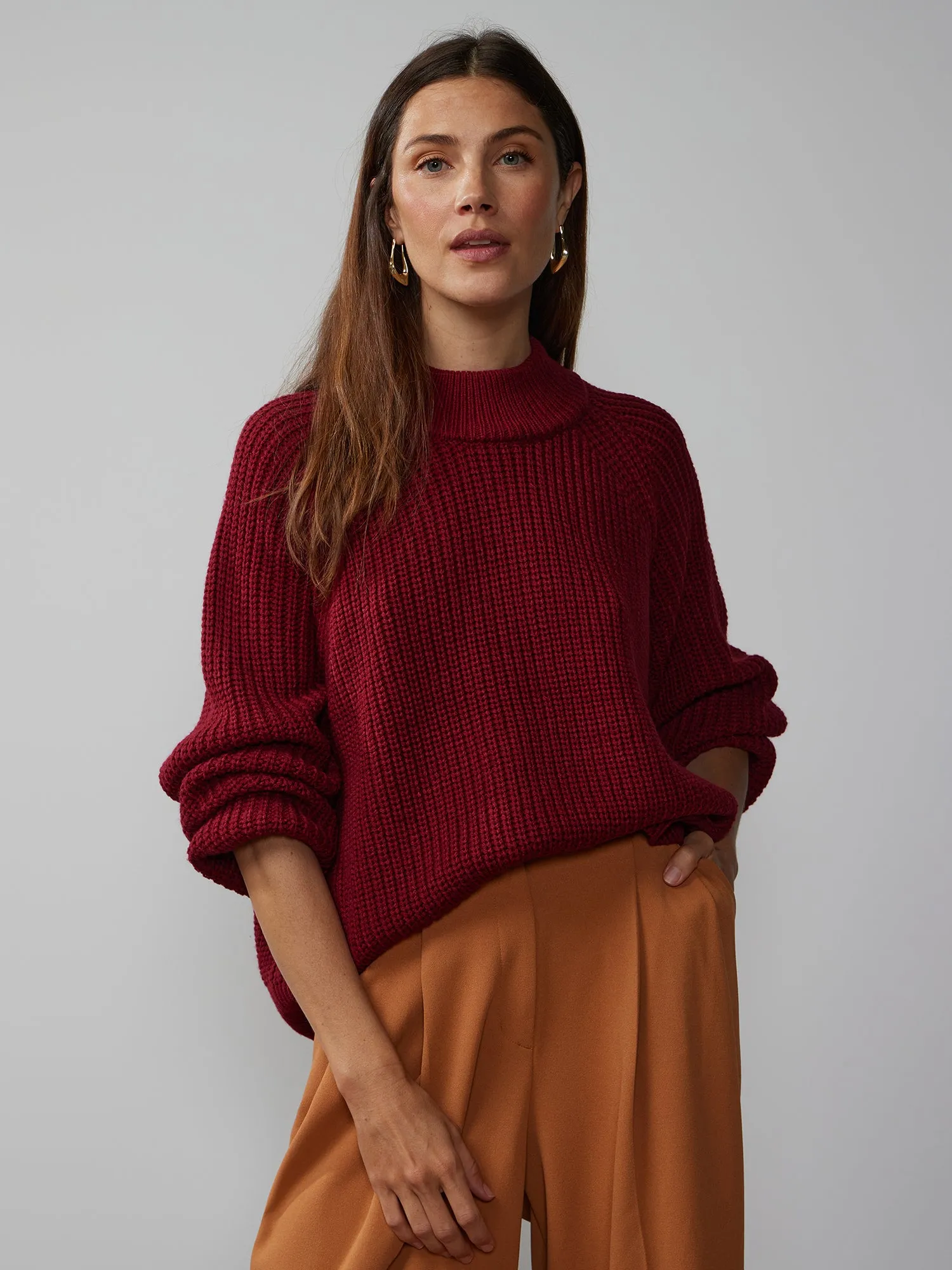 Long Sleeve Mock Neck Sweater