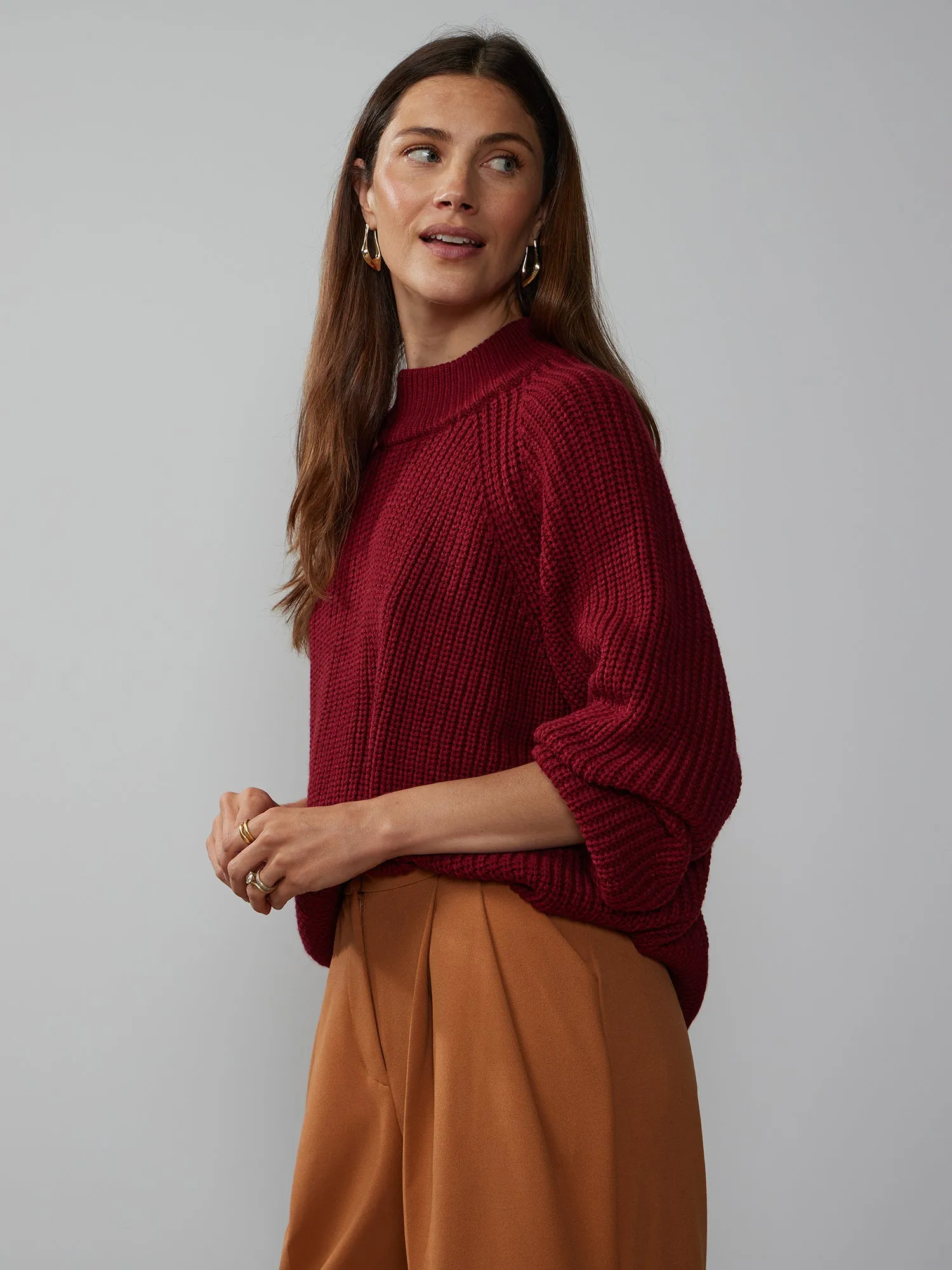Long Sleeve Mock Neck Sweater