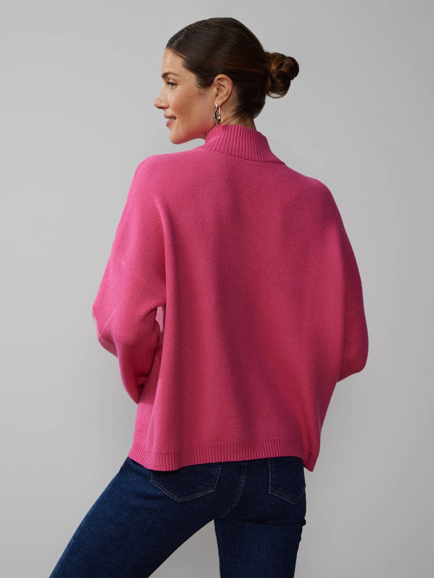Long Sleeve Quarter Zip Argyle Sweater