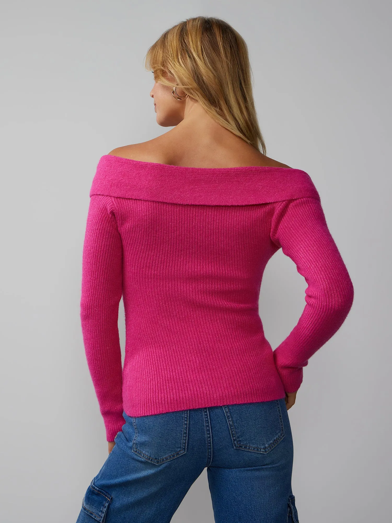 Long Sleeve Twist Front Detail Fitted Sweater