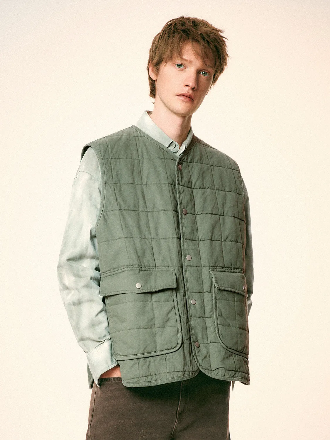 Loose Flap Pocket Padded Vests