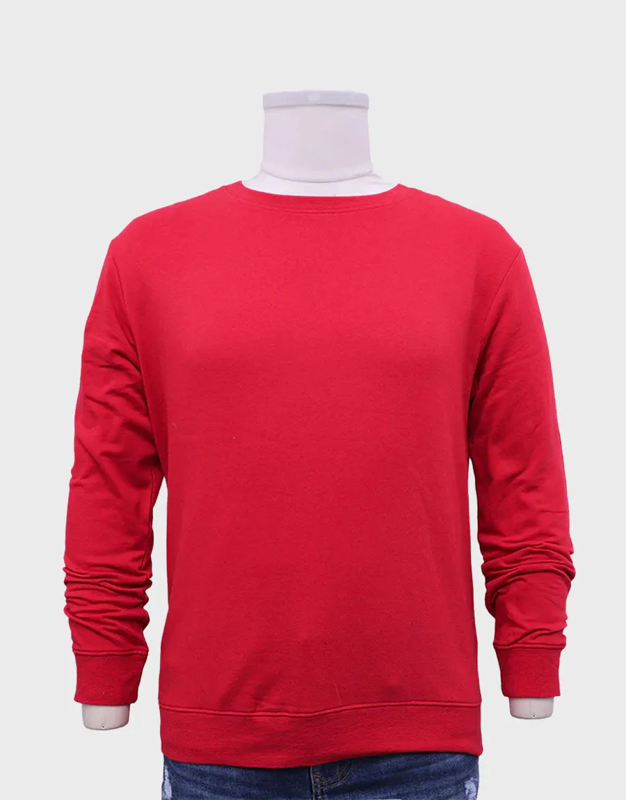 M-17 Men's Plain Fleece Round Neck Sweatshirt