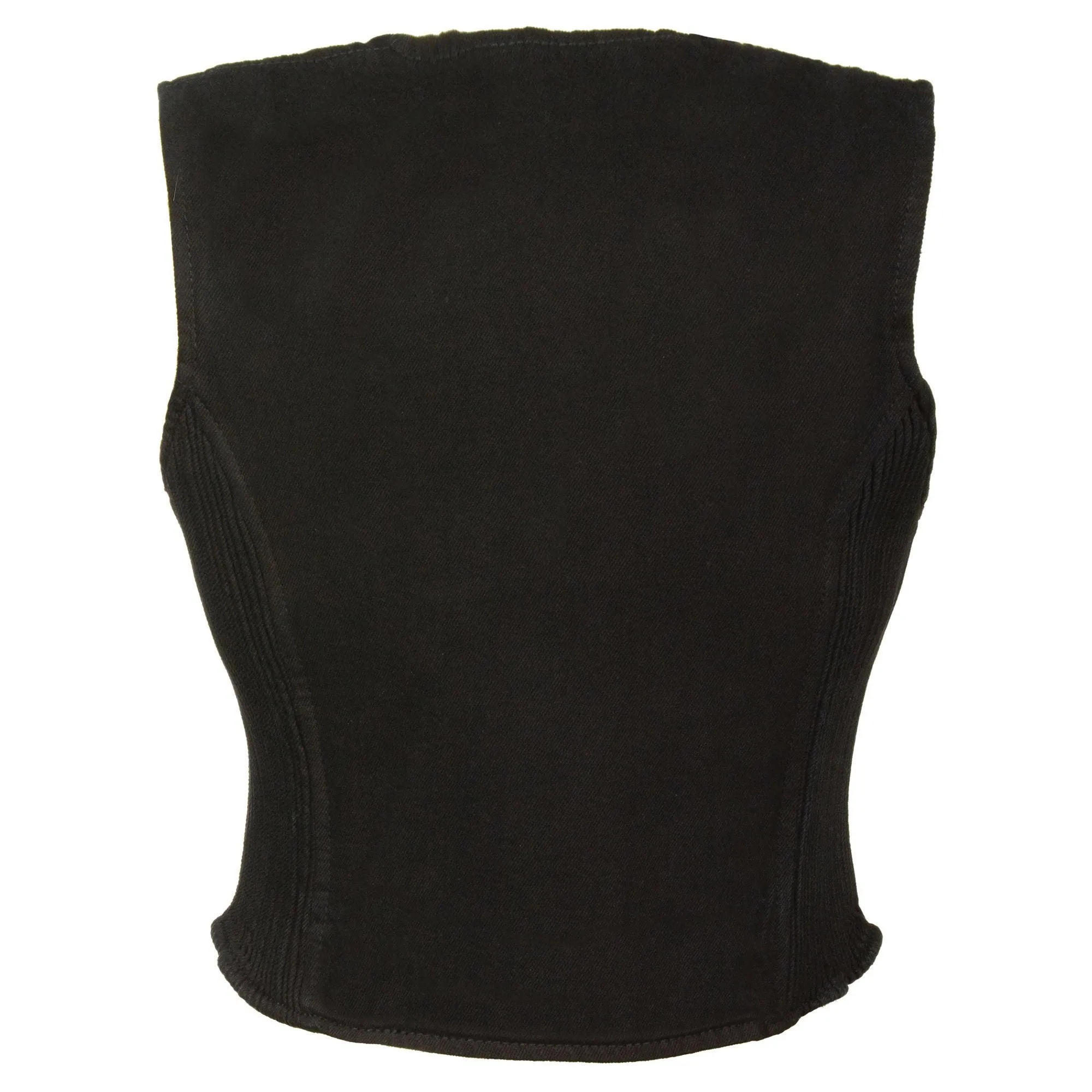 Milwaukee Performance Denim-MDL4010-Ladies Black Zipper Front Denim Vest with Side Stretch