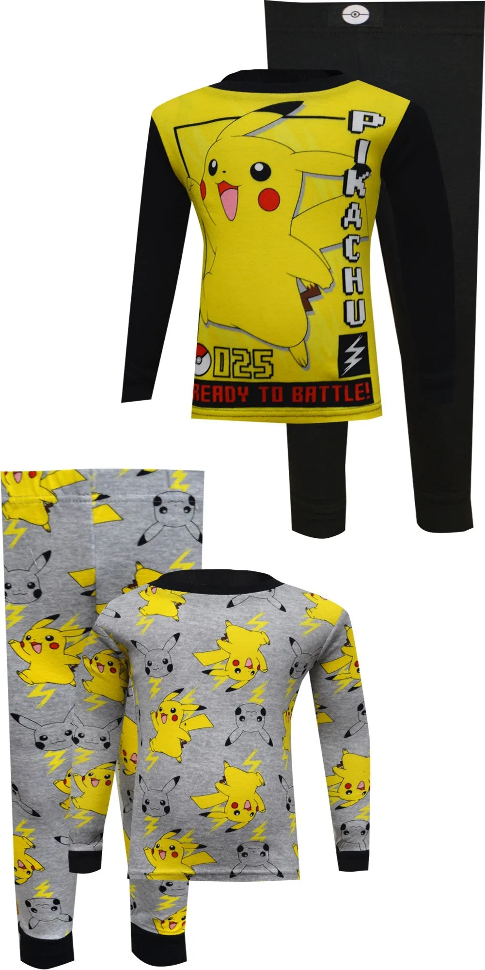 Pokemon Pikachu Ready to Battle Cotton 4 Piece Pajamas