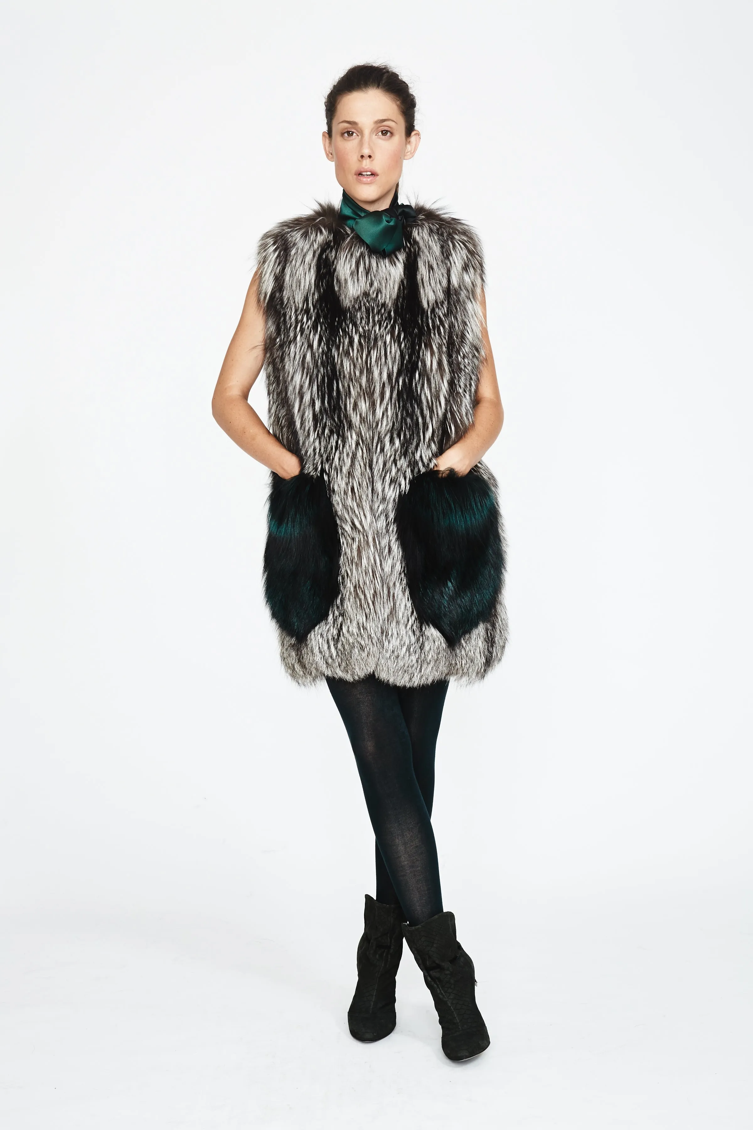 Rayne Silver Fox Fur Vest