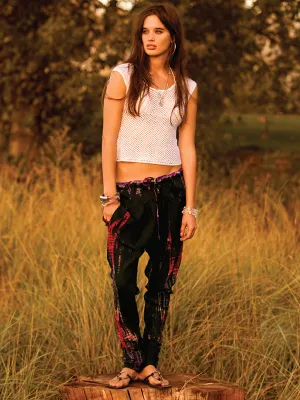 Silk Tie-Dye Harem Pants