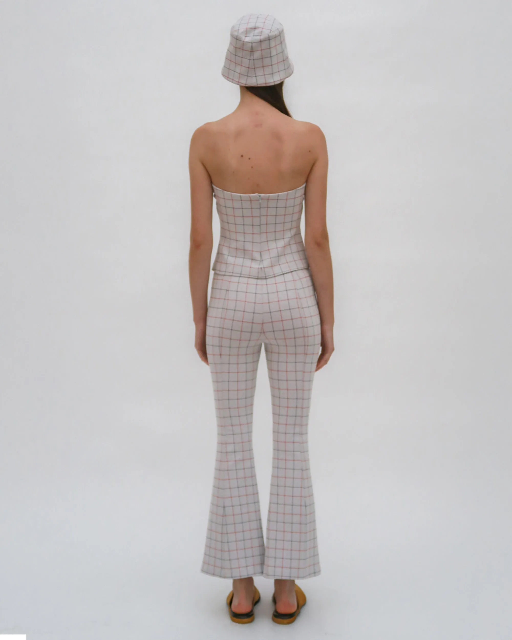 STRAPLESS BANDEAU - STRIPED WINDOWPANE