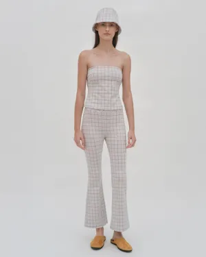 STRAPLESS BANDEAU - STRIPED WINDOWPANE