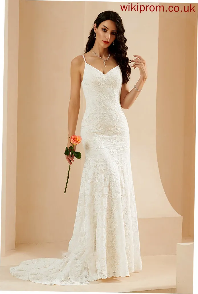 Trumpet/Mermaid Kiersten Wedding Wedding Dresses Dress Court V-neck Train
